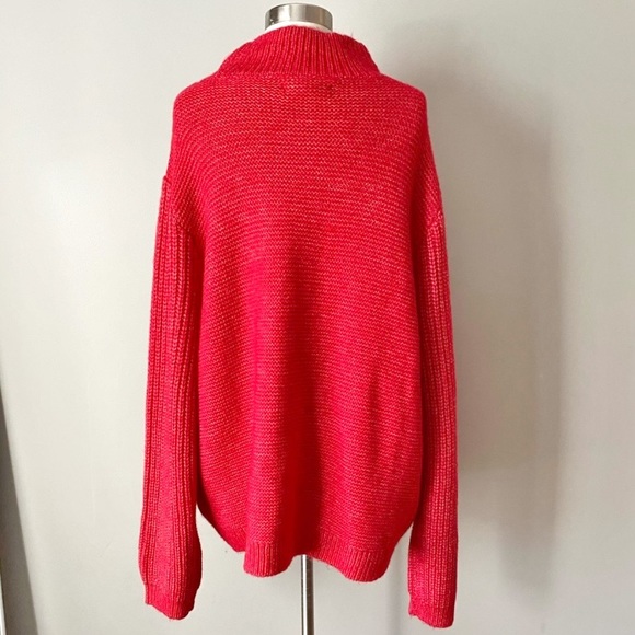 NWT Loft Plus Crimson Cable Soft Knit Cropped Turtleneck Sweater Women's 24/26 - Picture 8 of 12
